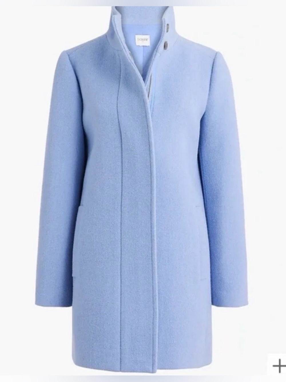 J. Crew Women's Dusty Periwinkle Button Neck Blue City Coat Size 4 New with Tags